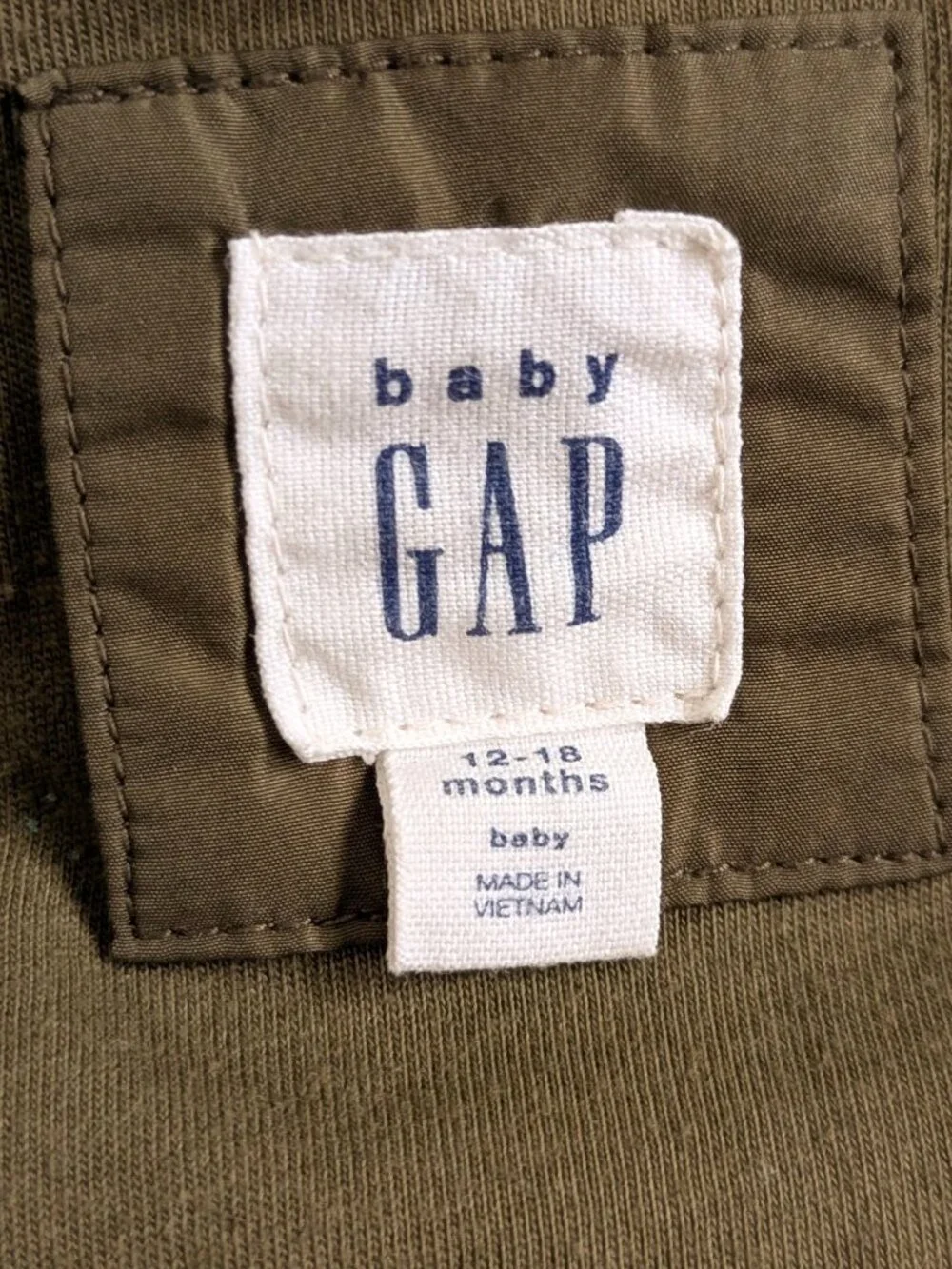Baby Gap Boy's Cargo Puffer Coat 18-24M Sherpa Hood Khaki Parka